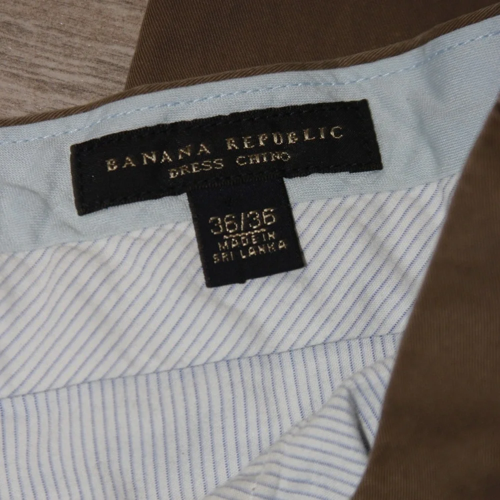 Banana Republic Dress Pants Mens 36 Tan Khaki‎ Straight Leg Cotton Slacks Chino